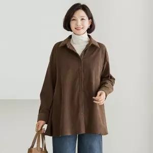[김여사]김여사 [빅사이즈](66-88) 박시 훌 골덴 남방 5NB512115