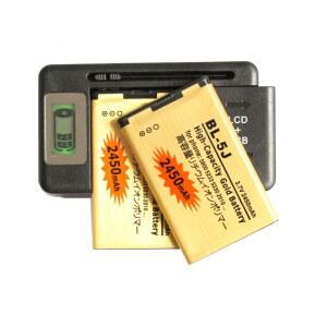 2x2450mAh BL 5J + LCD 충전기 노키아 5800 5900xm Nuron X6 Nuron 5233 5235 X6m 5228 5232 5238 ect