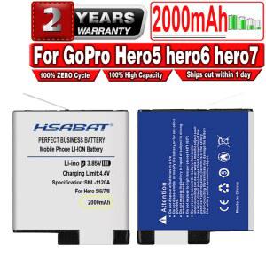 GoPro Hero 7 6 5 Hero5 Hero6 Hero7용 HSABAT 2000mAh AHDBT 501 고용량 배터리