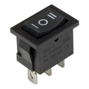 10 몫 KCD1 103R 천공 19x13mm 3 핀 푸시 리셋 보트 로커 스위치 on off on 전원 스위치
