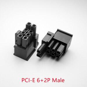 PC 컴퓨터용 ATX 그래픽 카드 GPU PCI E PCIe 전원 커넥터 플라스틱 쉘 하우징 블랙 6 + 2 핀 8P 8 핀 수 5557 4.2mm