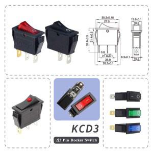 로커 스위치 KCD3 LED ON OFF 2 3핀 16A 250V 인디케이터 라이트 포함