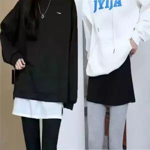 [오노마] ONM 레이어드티 페이크 이너티 힙가림 스커트 허리밴딩