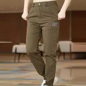 청수정 남성 트렌디 가을 캐주얼 바지 스트레이트핏 정장 스판 면 다림질 긴바지 KS