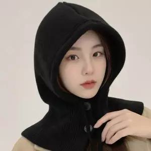 [하프클럽/]데일리 여자 베이직 니트 후드 바라클라바 워머 모자 포인트