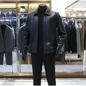 매장정품 BASSO 바쏘 25 FW 수입 천연 양가죽 100% 오일브러쉬 셋인카라 라이더 재킷점퍼 리얼블랙 2089726