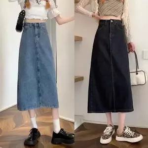 [하프클럽/]데일리 여자 데일리 꾸안꾸 캐주얼 스타일 하이웨스트 데님 포