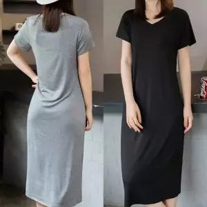 [하프클럽/]데일리 여자 여름 시원한 데일리 3컬러 브이넥 반팔 원피스 미니