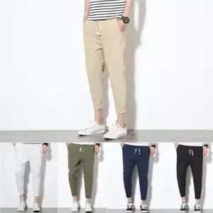 [하프클럽/]데일리 남자 5컬러 배기바지 데일리 슬림 롤업 9부 밴딩 팬츠 미