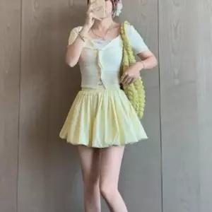 [하프클럽/]데일리 여성 데일리 무지 하이웨스트 벌룬핏 주름 포인트