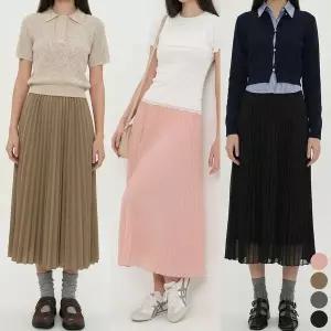 [하프클럽/]데일리 여자 하이웨이스트 쉬폰 플레어 미디 스커트 포인트