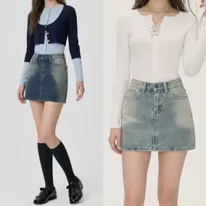 [하프클럽/]데일리 여자 인기 데일리 하이웨스트 데님 미니스커트 미니멀