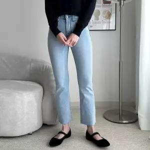 빅사이즈 401 히든블루데님부츠컷팬츠 DLOQ472