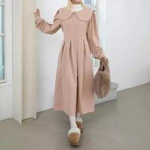 빅사이즈 401 여리핏라운드카라원피스 DWBQ408