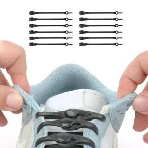 매듭없는 신발끈 블랙 실리콘/신발/운동화/구두/고무줄/악세사리/등산화/어린이/노약자/임산부/다이얼/탄성