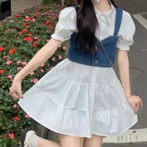 [오노마] ONM 데님조끼 반팔 원피스 GD88