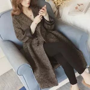 [오노마] ONM 클래식 모던 캐주얼 데일리 체크 패턴 베이직 롱 코트