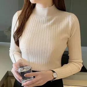 [오노마] ONM 후스토리 스탠다드핏 반폴라 골지 긴팔 니트