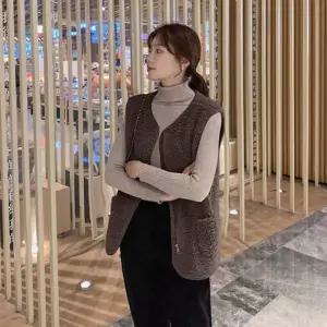 [S52PM7O66]여성 겨울 양털 뽀그리 지퍼조끼