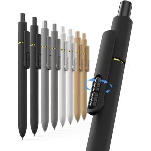 하이크리 8 팩 젤펜 빠른 건조 블랙 잉크 0.7MM 파인 포인트 피젯 펜 | 부드럽고 오래가는 잉크 펜 스트레스 해소용 번짐 없음 일기 쓰기 필기 학교 사무실 남녀 선물용