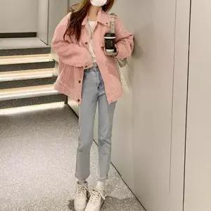 [S52PMP66P]여성 코듀로이 자켓 골덴 카라 페이크 포켓