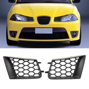 2pcs 앞 범퍼 상단 그릴 왼쪽 오른쪽 매트 블랙 교체품 시트 이비자 코르도바 6L 2002-2009