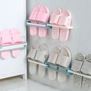 벽부착 3단 슬리퍼 걸이 실내화 수건 행주 다용도 수납 거치대