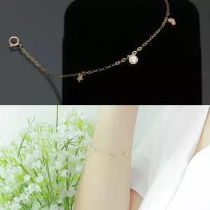 14K GOLD 아모로소 팬던트 체인 금 팔찌 여자 여성 선물 생일 데일리 포인트 레이어드