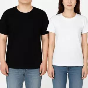 국산 기본 무지 순면 30수 반팔 티셔츠 사이즈 105 흰티 라운드 남녀공용 면티 데일리티 이너티 여성