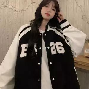 가을 스포티한 오버핏 데일리 여자 야구 점퍼 재킷