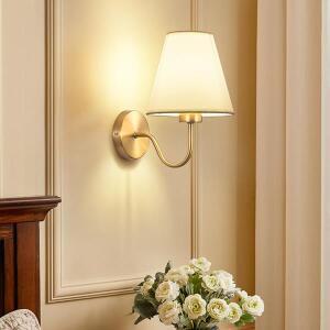 현대 패브릭 벽 램프 레트로 침대 옆 거실 조명 심플 로프트 Sconce 조명기구 AC85-265V E27
