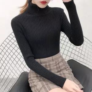 여성 목폴라 니트 슬림한 목티 기본 디자인 폴라티