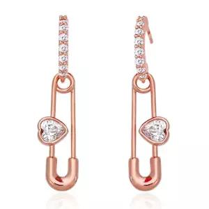 14K 로즈골드 하트 클립 귀걸이 RS427 14k 귀걸이 골드핀 피어싱 여친선물 기념일선물 데일리