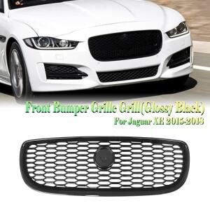 Jaguar XE 용 프론트 그릴 레이싱 2015 2018-2020 탄소 섬유 룩/광택/매트 블랙 어퍼 범퍼 후드 메쉬 그리