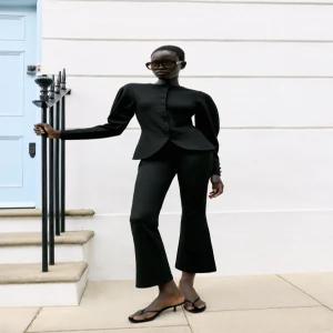 ZARA 인터록 버튼 블레이저 - 블랙 5039/465/800