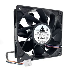 델타 QFR1212GHE, 고속 비트코인 GPU 광부 마이닝 냉각 팬 120X120X38mm DC 12V 6000RPM 듀얼 볼 베어링