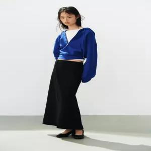 ZARA 인터록 후드 스웨트셔츠 - 블루 3641/814/420