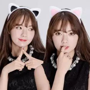 [제이큐](화이트고양이머리띠)파티용품 파티 머리띠 놀이동산
