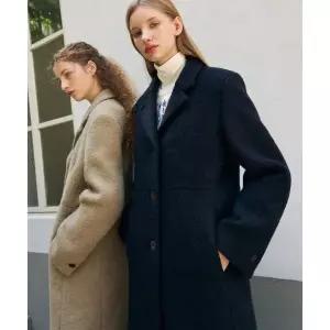 DRAWFIT WOMEN 알파카 테일러드 싱글 코트 [D.NAVY]