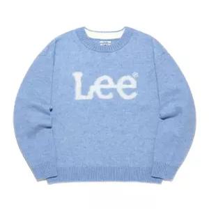 리 LEE 부클 빅 치 로고 니트 블루