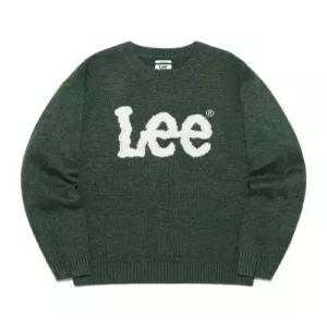 리 LEE 빅 치 로고 니트 그린