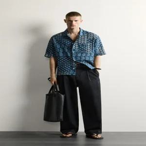 ZARA 패치워크 프린트 릴렉스핏 셔츠 - 잉크 블 3098/115/430