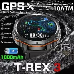 Tx 3 밀리터리 등급 1000mAh 배터리 스마트 워치 10 방수 GPS 나침반 고도계 통화 AMOLED 남성 수영 스포츠