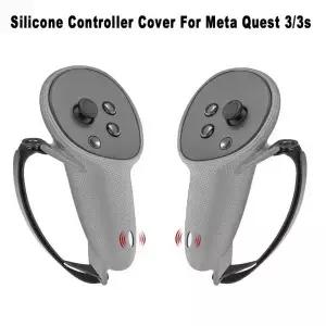 Meta Quest 3/3s VR 액세서리 크리스마스 선물용 핸드 스트랩이 있는 편안한 실리콘 컨트롤러 그립 커버