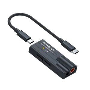 FOSI AUDIO DS1 USB C DAC 헤드폰 앰프 DSD512 ES9038Q2M 하이파이 미니 오디오 어댑터 4.4채널 32BIT / 768KHZ 지원여성 및 3.5스마트폰 노트북 PC 음악 플레이어와 호환되는 MM 듀얼 출력