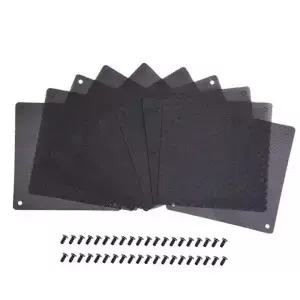120mm 먼지 필터 컴퓨터 팬 쿨러 PVC 검정색 방진 케이스 커버 메쉬 10 팩 나사 40개
