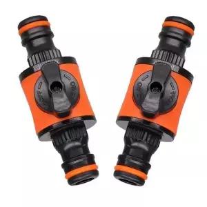 1PC/2PCS 16MM 이퀄 가든 호스 셧오프 밸브 피팅 플라스틱 튜빙 탭 어댑터 급속 연결부 (급수 관개 세차용)