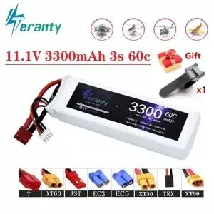 RC 헬리콥터 항공기 쿼드콥터 자동차 비행기용 3s 3300mAh 11.1V 60C LiPo 배터리 T JST XT30 플러그가