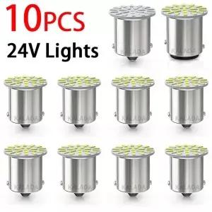 10pcs 24V LED 자동차 빛 1156 BA15S 1157 BAY15D 조명 22*3014SMD 트럭 버스 DRL 러닝 전구 신호 램프