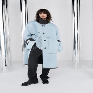 ZARA 콘트라스트 리버시블 코트 - 블루 그레이 3692/900/819
